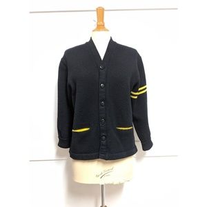Vintage 1950's Varsity Cardigan Black Small/Medium
